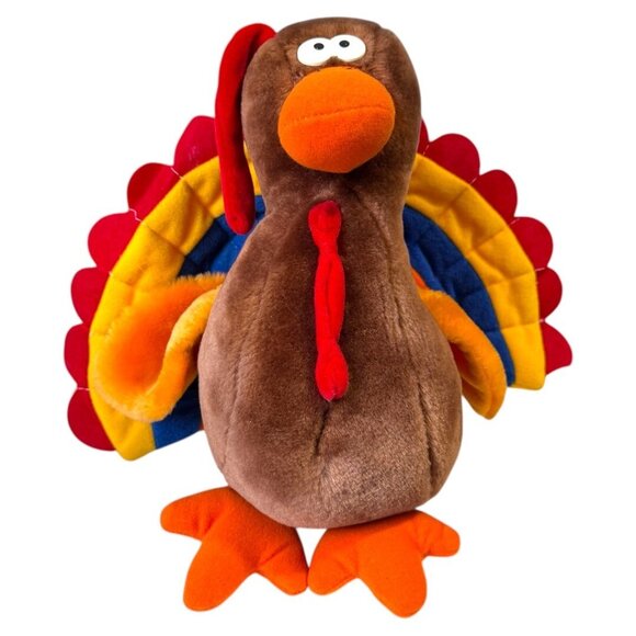 Vintage Fundamental Too 10” Thanksgiving Turkey Plush Squeaks 1987‎ Squeezem - Picture 1 of 6